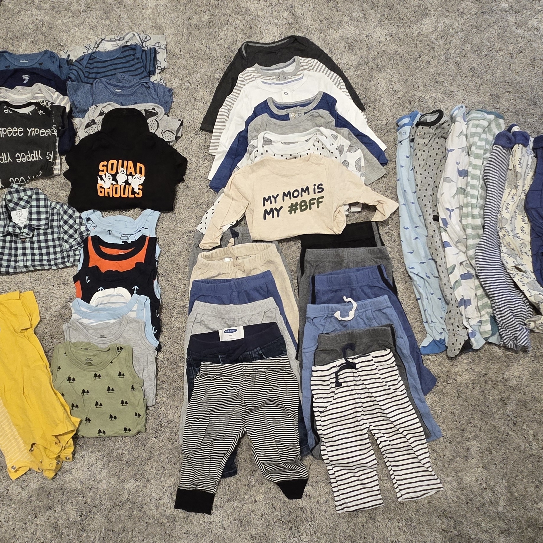 Baby Boy 51 Pieces-Piece Neutral & Blue Clothing Bundle